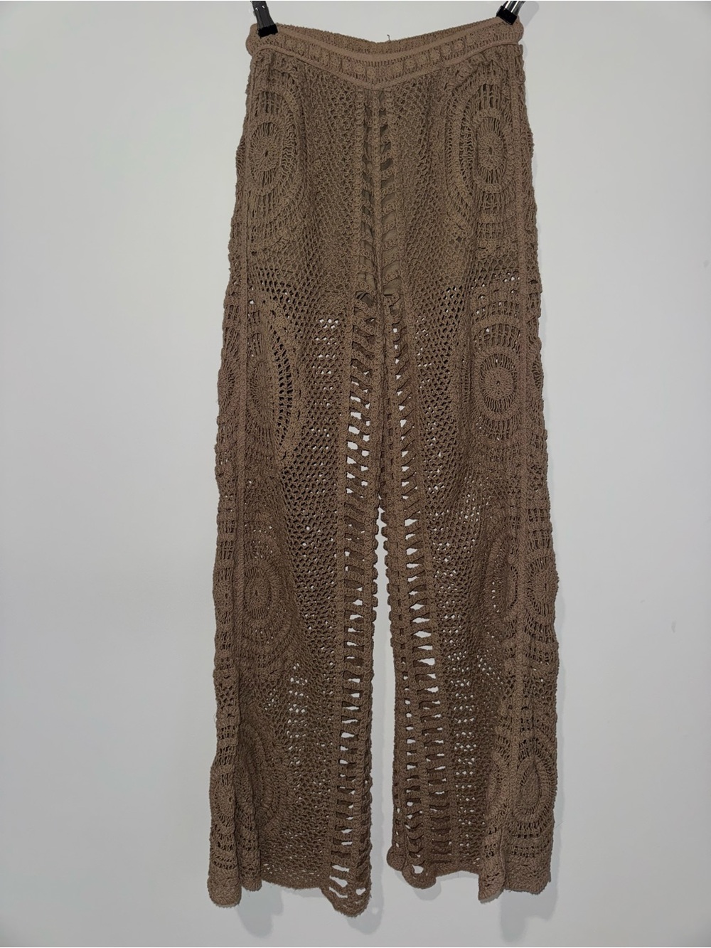 Vintage Havana Brown Crochet Flare Pants